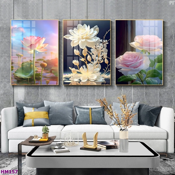 Tranh Treo Tường Nghệ Thuật Hoa Đa Sắc Mẫu 1