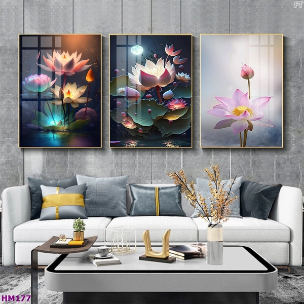 Tranh Treo Tường Hoa Sen Nghệ Thuật Tinh Tế