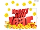 Decal Trang Trí Tết Happy New Year Và Tiền Vàng