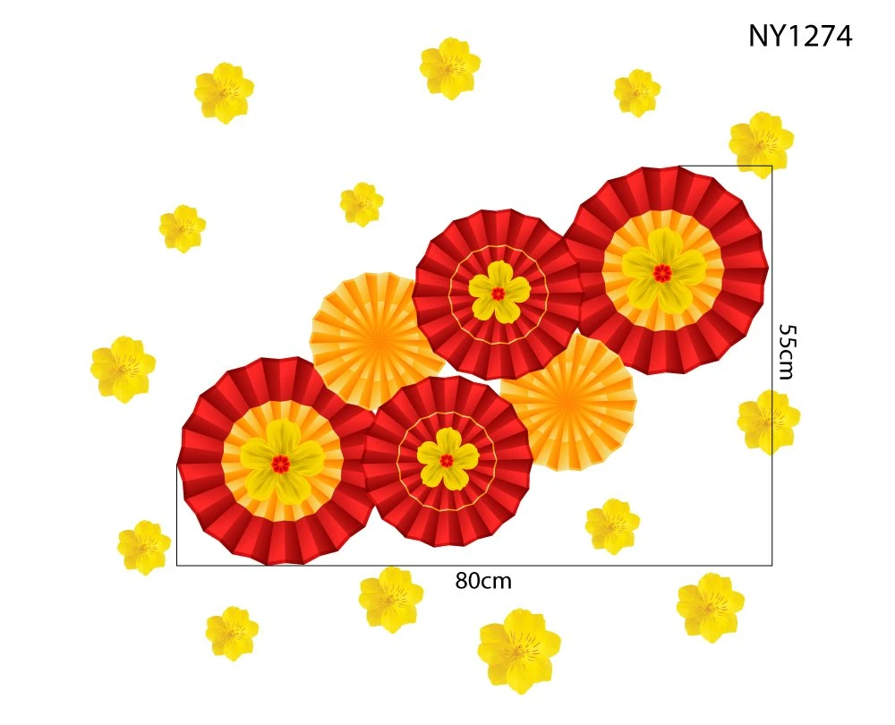Decal Trang Trí Tết Mẹt Hoa Mai Khoe Sắc