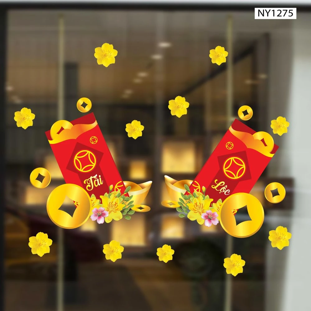 Decal Trang Trí Tết Lì Xì Đỏ Tài Lộc