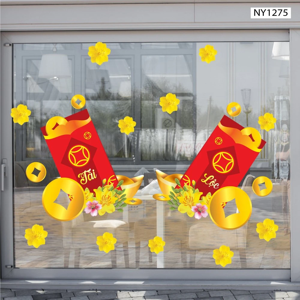 Decal Trang Trí Tết Lì Xì Đỏ Tài Lộc