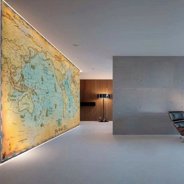 Tranh dán tường bản đồ thế giới Human_62295