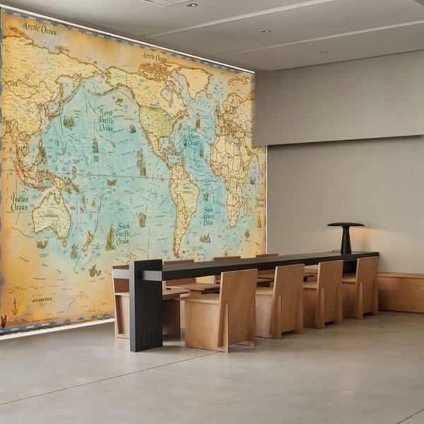 Tranh dán tường bản đồ thế giới Human_62295