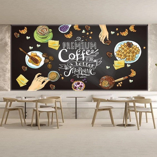 Tranh dán tường miêu tả thức ăn sinh động