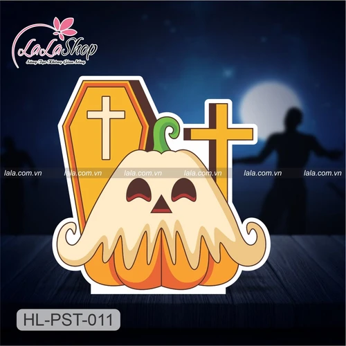 Standee Trang Trí Halloween Bia Mộ Và Bí Ngô