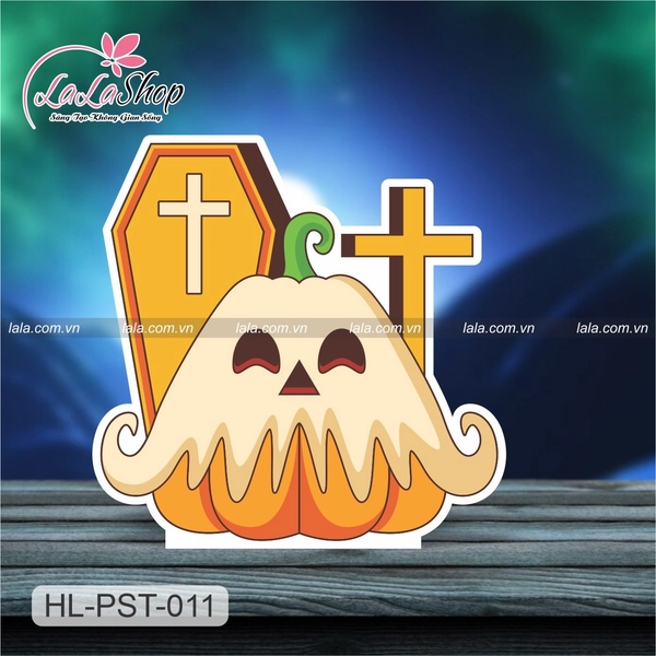 Standee Trang Trí Halloween Bia Mộ Và Bí Ngô