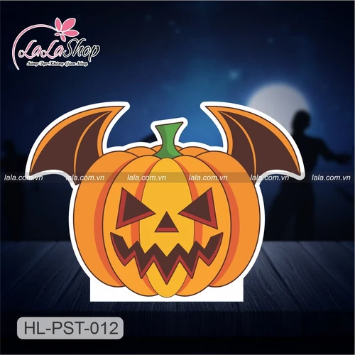Standee Trang Trí Halloween Bí Ngô Cánh Dơi