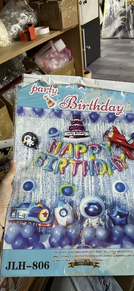 Set bong bóng trang trí sinh nhật happy birthday phi hành gia