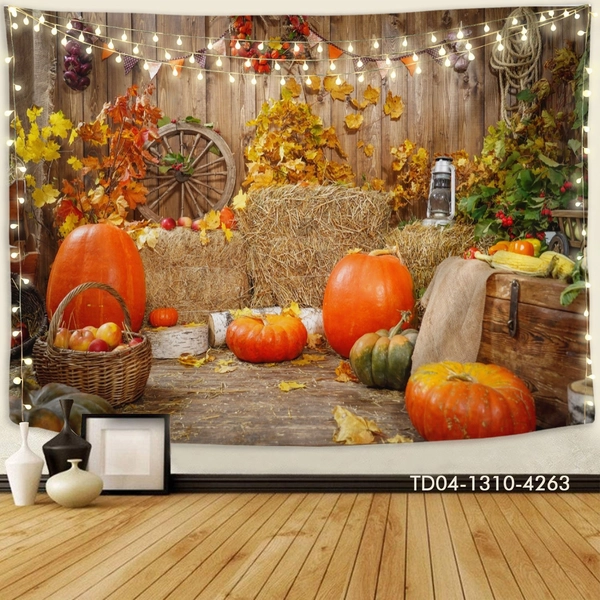 Tranh Vải Halloween Treo Tường Bí Ngô Trang Trí