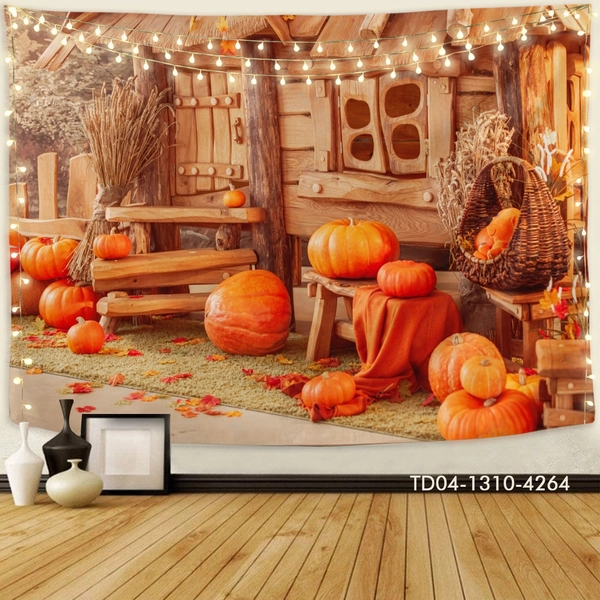 Tranh Vải Halloween Treo Tường Bí Ngô Trang Trí