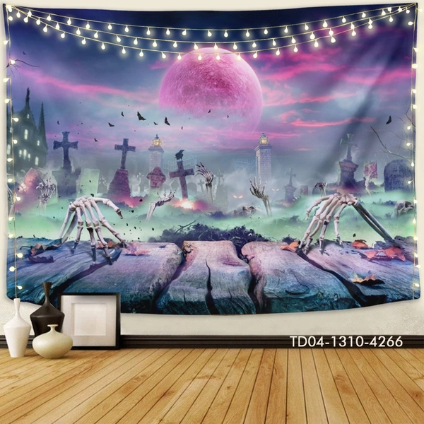 Tranh Vải Halloween Treo Tường Xác Sống Trỗi Dậy