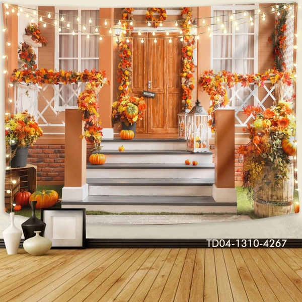 Tranh Vải Halloween Treo Tường Bí Ngô Trang Trí