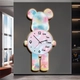 Tranh Đồng Hồ Treo Tường Nhân Vật Gấu Bearbrick Tráng Gương UV 04
