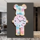 Tranh Đồng Hồ Treo Tường Nhân Vật Gấu Bearbrick Tráng Gương UV 04