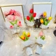 Túi hoa 3 bông tulip kèm đèn led mẫu 842