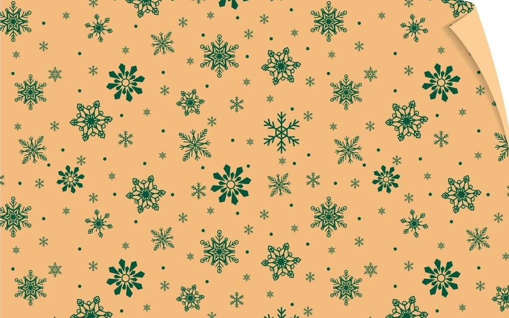 Giấy Gói Quà Hình Bông Tuyết Xanh