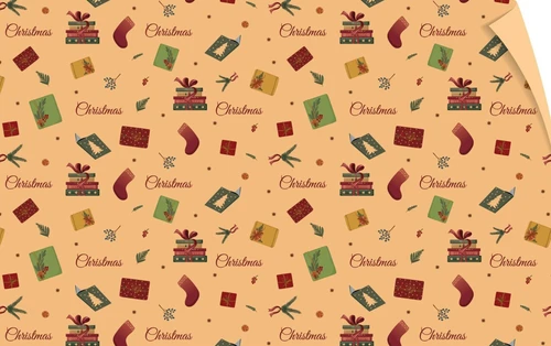 Giấy Gói Quà Họa Tiết Hộp Quà Nơ Đỏ