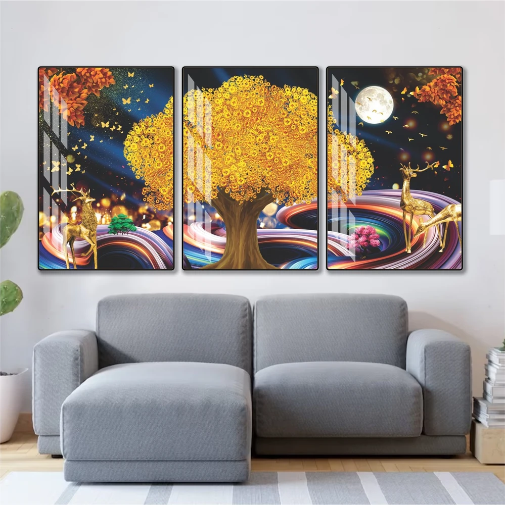 Tranh treo tường nghệ thuật hiện đại cây tiền phong thủy tài lộc 872