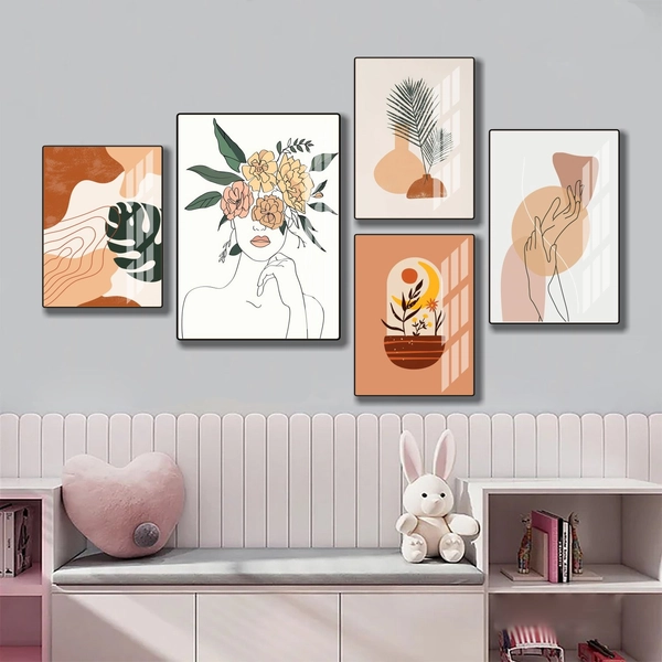 Tranh treo tường nghệ thuật trừu tượng mẫu 5 tấm 867