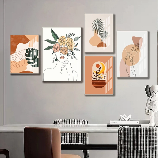Tranh treo tường nghệ thuật trừu tượng mẫu 5 tấm 867