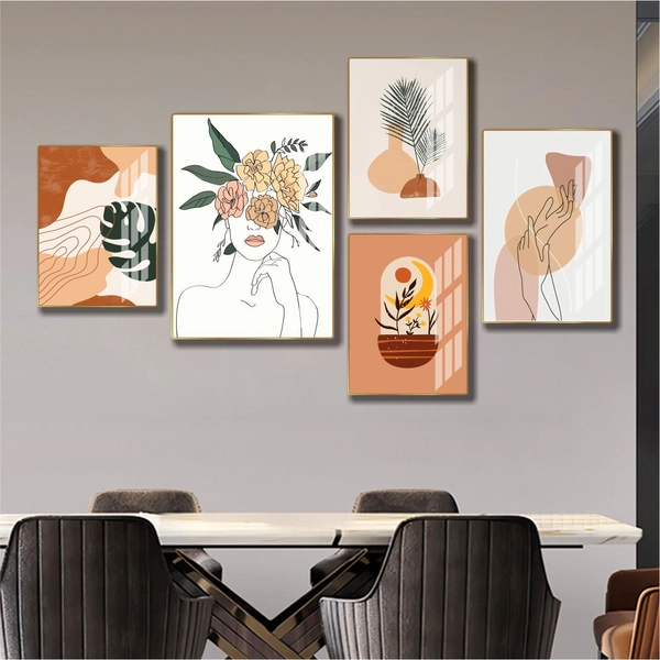 Tranh treo tường nghệ thuật trừu tượng mẫu 5 tấm 867
