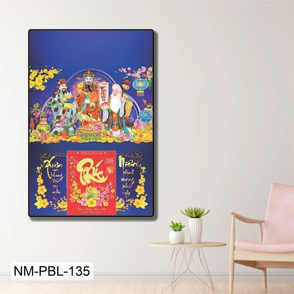 Lịch Tết Tranh Tráng Gương Treo Tường Thần Tài Mẫu 6