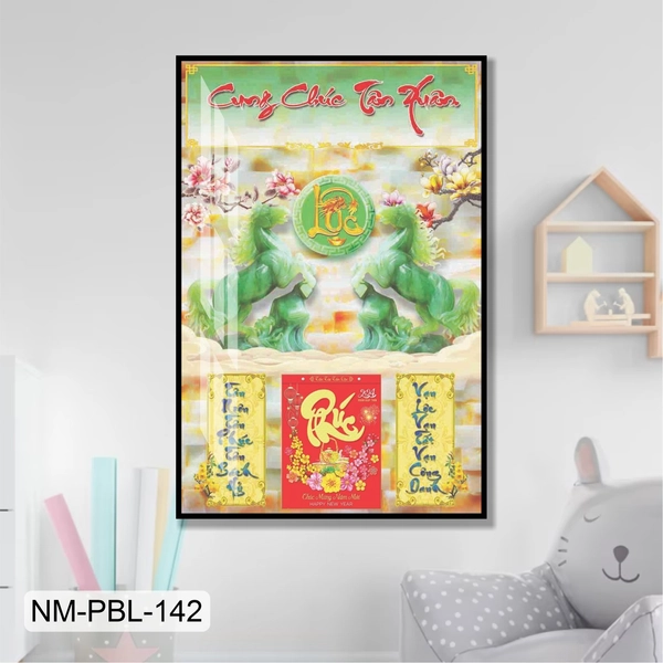 Lịch Tết Tranh Tráng Gương Treo Tường Cung Chúc Tân Xuân Mẫu 1