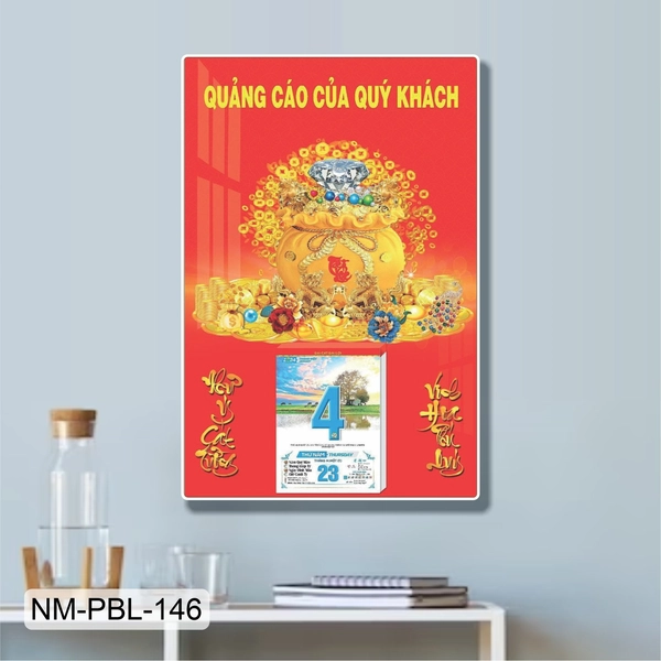 Lịch Tết Tranh Tráng Gương Treo Tường Túi Tiền Tài Lộc Đón Xuân