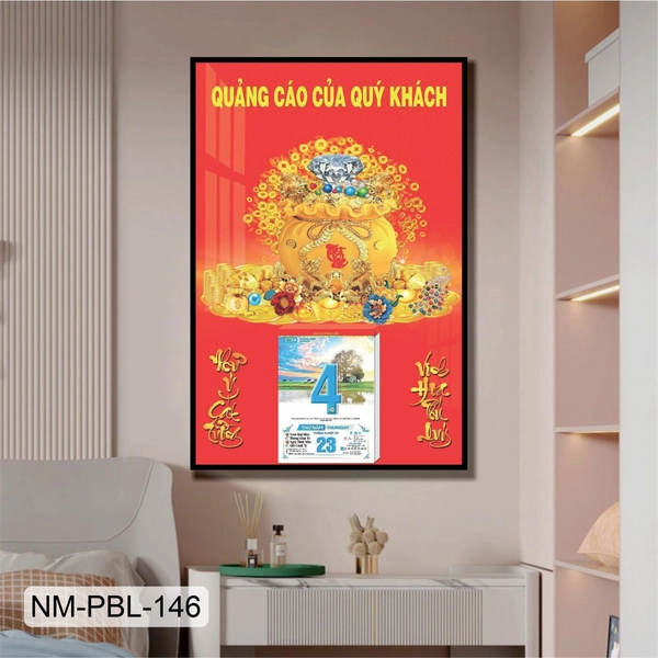 Lịch Tết Tranh Tráng Gương Treo Tường Túi Tiền Tài Lộc Đón Xuân