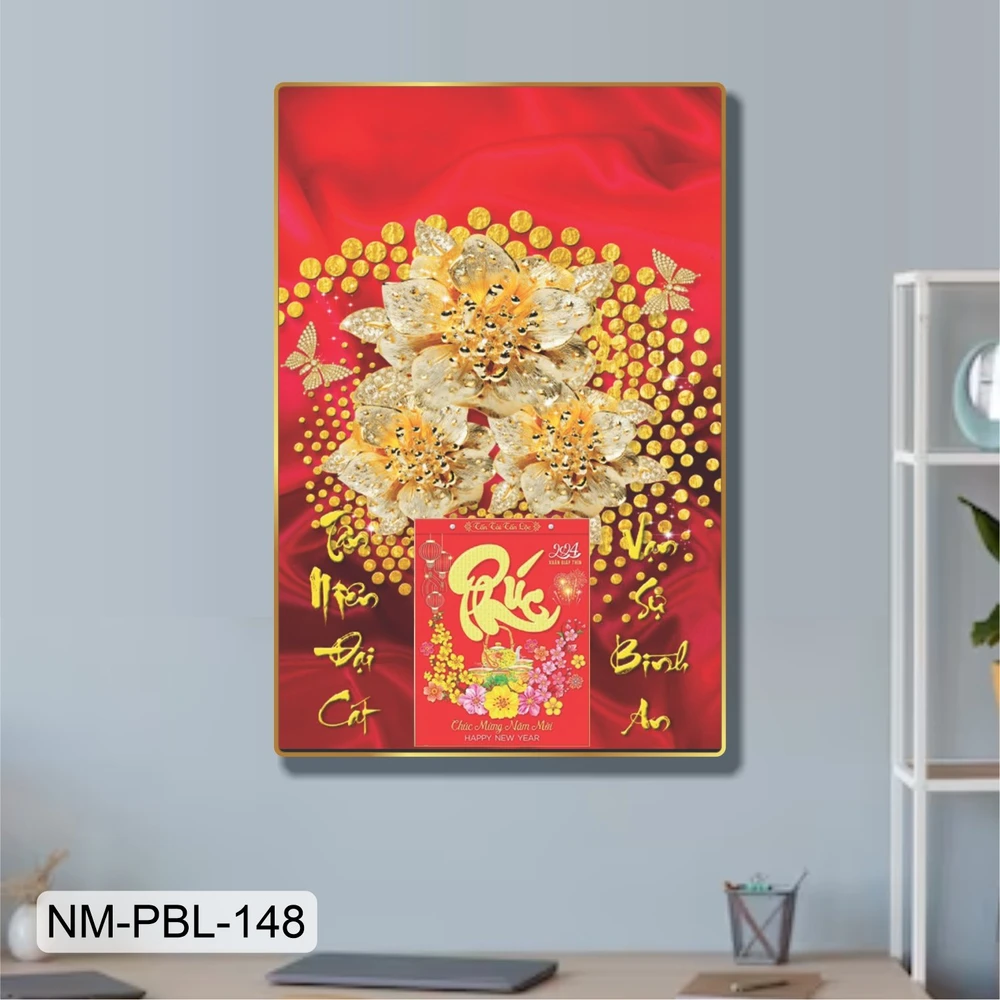 Lịch Tết Tranh Tráng Gương Treo Tường Xuân Giáp Thìn Mẫu 3 2024