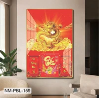 Lịch Tết Tranh Tráng Gương Treo Tường Rồng Vàng Mẫu 3