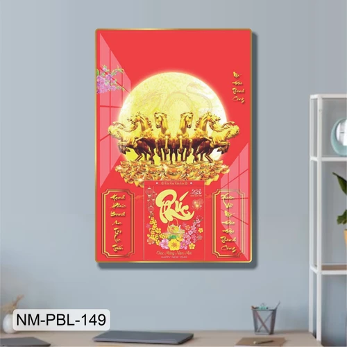 Lịch Tết Tranh Tráng Gương Treo Tường Mã Đáo Thành Công Mẫu 3 2024