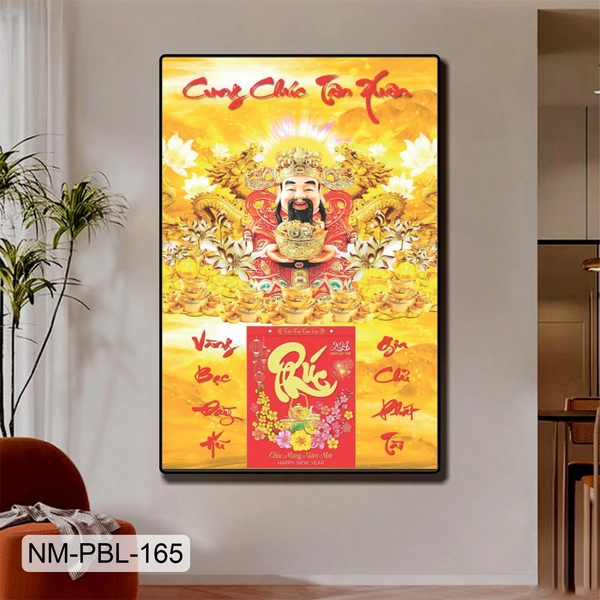 Lịch Tết Tranh Tráng Gương Treo Tường Cung Chúc Tân Xuân Mẫu 4 2025