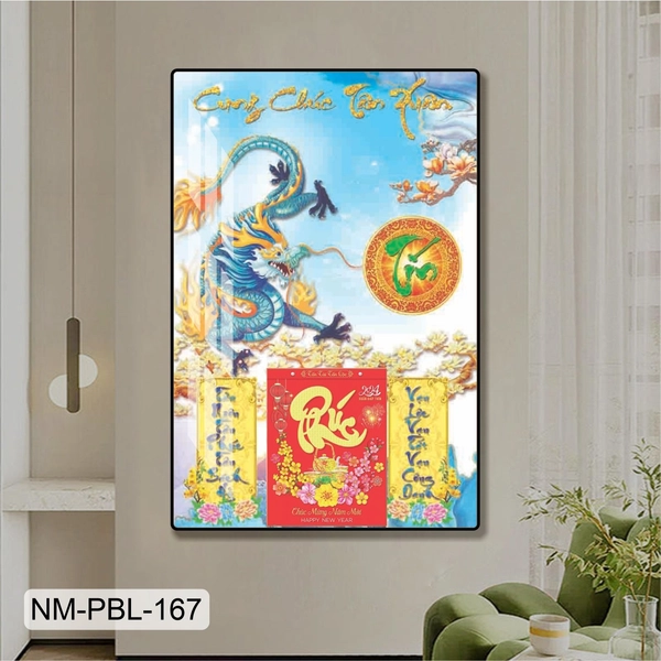 Lịch Tết Tranh Tráng Gương Treo Tường Cung Chúc Tân Xuân Mẫu 5