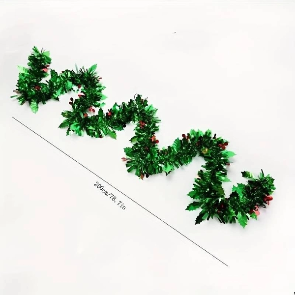 Dây đuôi chồn kim tuyến xanh lá trang trí cây thông noel