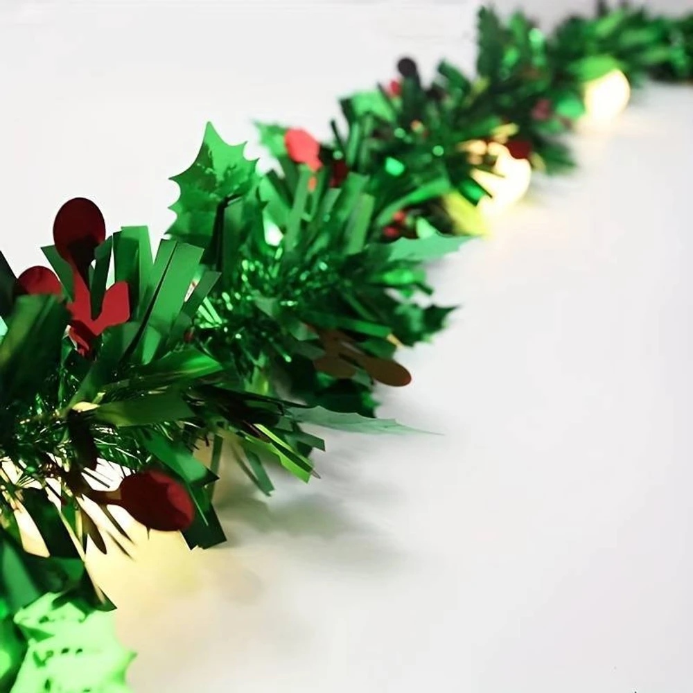 Dây đuôi chồn kim tuyến xanh lá trang trí cây thông noel