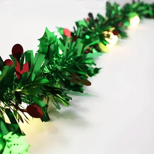 Dây đuôi chồn kim tuyến xanh lá trang trí cây thông noel