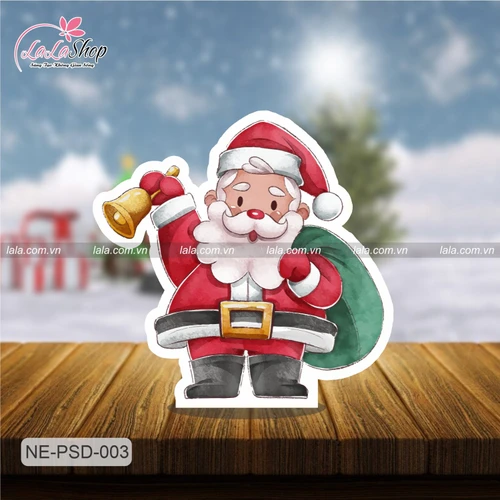 Standee trang trí Noel ông già Noel tặng quà mẫu 2