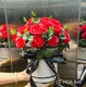 Giỏ hoa sáp để bàn sắc đỏ quà tặng tình nồng thắm mẫu 848