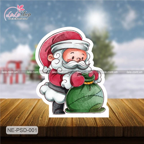 Standee trang trí Noel ông già Noel tặng quà