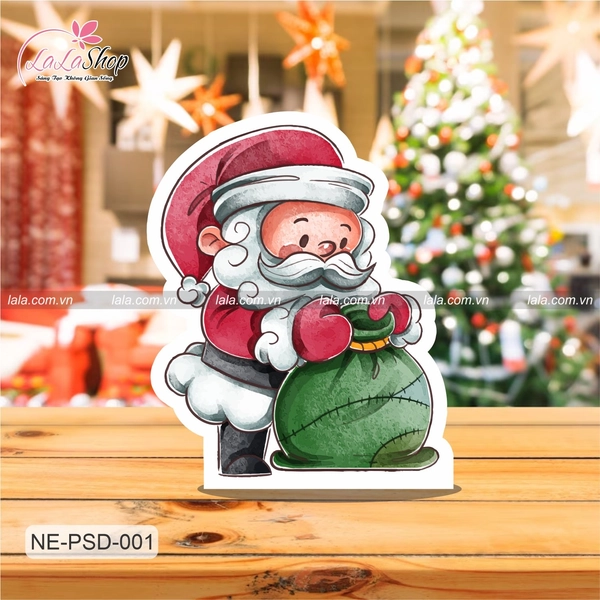 Standee trang trí Noel ông già Noel tặng quà