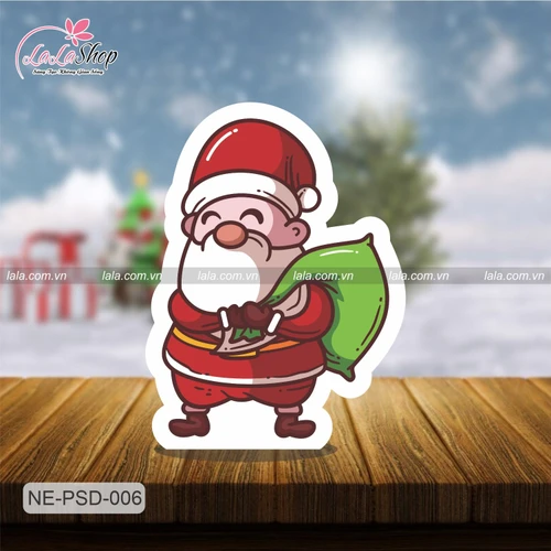 Standee trang trí Noel ông già Noel tặng quà mẫu 4