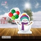 Standee Trang Trí Noel Người Tuyết Cầm Bóng Bay