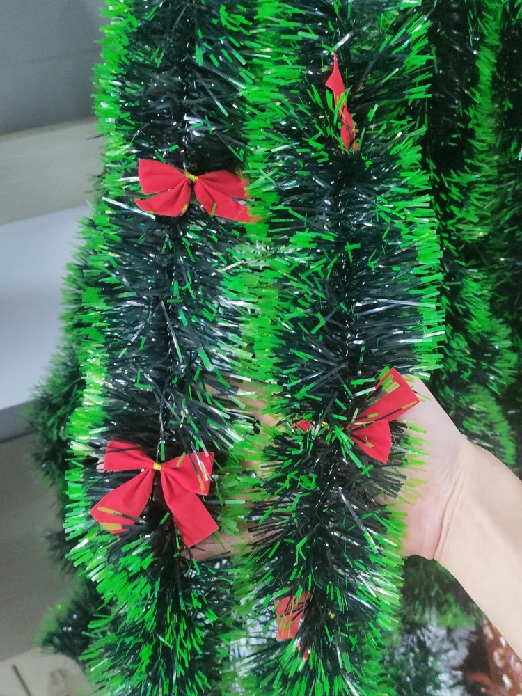 Dây chồn xanh lá 2m kèm nơ trang trí noel