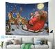 Tranh Vải Treo Tường Trang Trí Noel Những Chú Tuần Lộc Và Ông Già Noel
