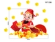 Decal trang trí tết Thần tài tiền vàng may mắn
