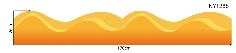 Decal Trang Trí Tết Chân Tường Họa Tiết Màu Cam