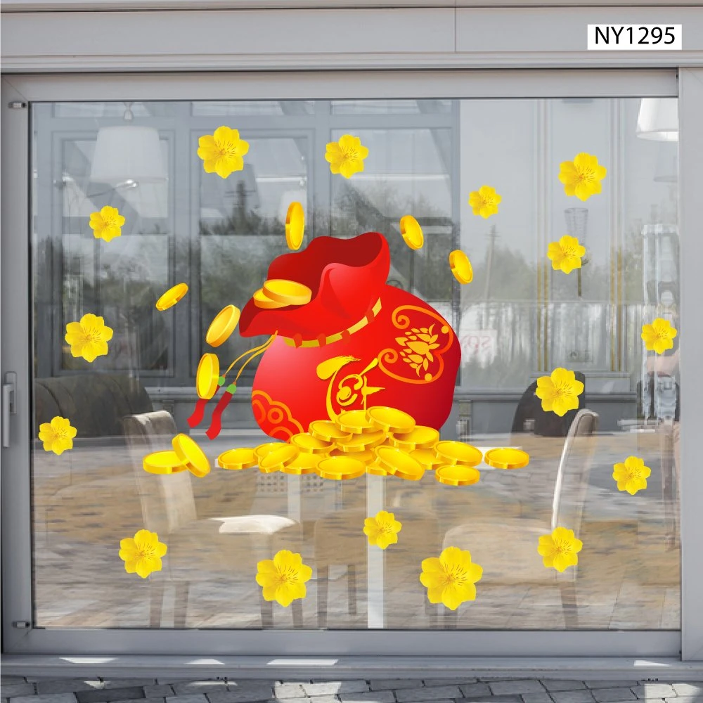 Decal Trang Trí Tết Túi Tiền Phát Tài Phát Lộc Mẫu 2