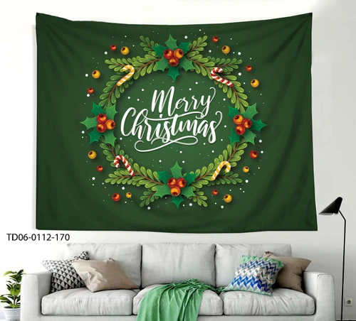 Tranh Vải Treo Tường Trang Trí Noel Vòng Nguyệt Quế Mẫu 6